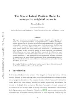 The Sparse Latent Position Model for nonnegative weighted networks