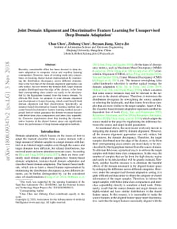 Joint Domain Alignment and Discriminative Feature Learning for
  Unsupervised Deep Domain Adaptation