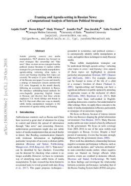 Framing and Agenda-setting in Russian News: a Computational Analysis of
  Intricate Political Strategies