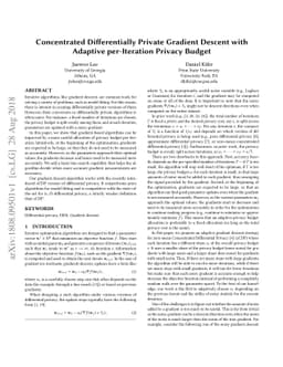 Concentrated Differentially Private Gradient Descent with Adaptive
  per-Iteration Privacy Budget