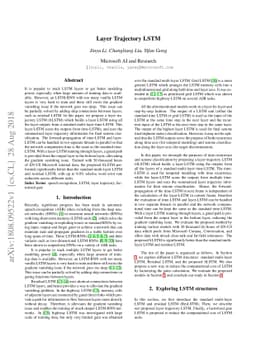 Layer Trajectory LSTM