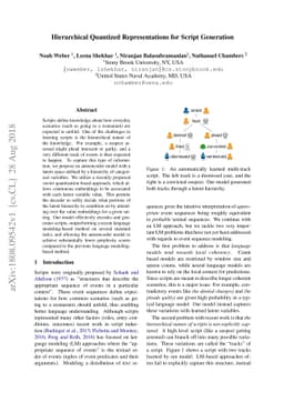 Hierarchical Quantized Representations for Script Generation