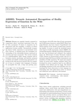 ARBEE: Towards Automated Recognition of Bodily Expression of Emotion In
  the Wild
