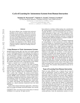 Cycle-of-Learning for Autonomous Systems from Human Interaction
