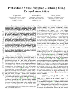 Probabilistic Sparse Subspace Clustering Using Delayed Association