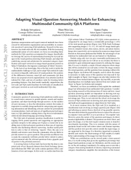 Adapting Visual Question Answering Models for Enhancing Multimodal
  Community Q&A Platforms