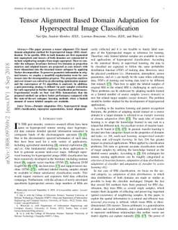 Tensor Alignment Based Domain Adaptation for Hyperspectral Image
  Classification