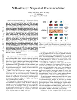 Self-Attentive Sequential Recommendation
