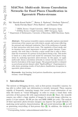 MACNet: Multi-scale Atrous Convolution Networks for Food Places
  Classification in Egocentric Photo-streams