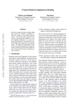 A Neural Model of Adaptation in Reading