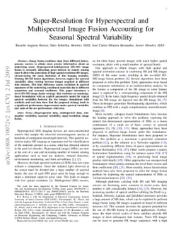 Super-Resolution for Hyperspectral and Multispectral Image Fusion
  Accounting for Seasonal Spectral Variability