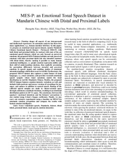 MES-P: an Emotional Tonal Speech Dataset in Mandarin Chinese with Distal
  and Proximal Labels