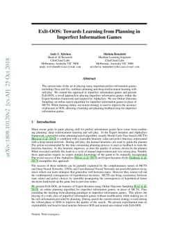 ExIt-OOS: Towards Learning from Planning in Imperfect Information Games