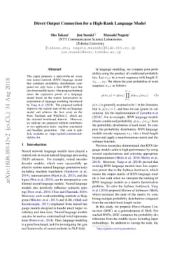 Direct Output Connection for a High-Rank Language Model