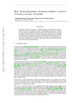 IEA: Inner Ensemble Average within a convolutional neural network