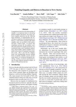 Modeling Empathy and Distress in Reaction to News Stories