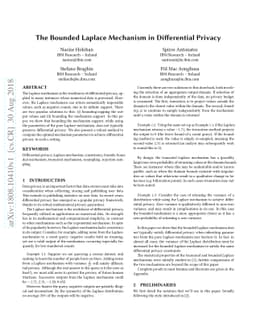 The Bounded Laplace Mechanism in Differential Privacy