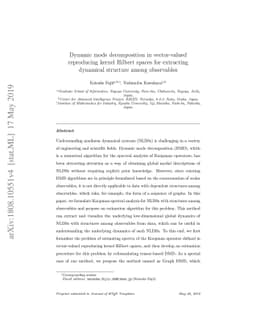Dynamic mode decomposition in vector-valued reproducing kernel Hilbert
  spaces for extracting dynamical structure among observables