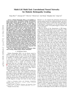 Multi-Cell Multi-Task Convolutional Neural Networks for Diabetic
  Retinopathy Grading