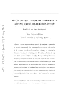 Determining the signal dimension in second order source separation