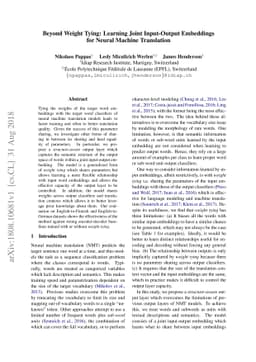 Beyond Weight Tying: Learning Joint Input-Output Embeddings for Neural
  Machine Translation