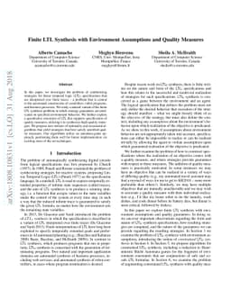 Finite LTL Synthesis with Environment Assumptions and Quality Measures