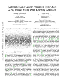 Automatic Lung Cancer Prediction from Chest X-ray Images Using Deep
  Learning Approach
