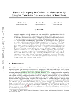 Semantic Mapping for Orchard Environments by Merging Two-Sides
  Reconstructions of Tree Rows