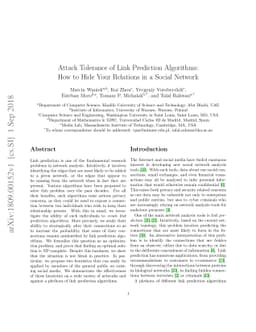 Attack Tolerance of Link Prediction Algorithms: How to Hide Your
  Relations in a Social Network