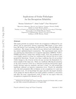 Implications of Ocular Pathologies for Iris Recognition Reliability