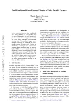 Dual Conditional Cross-Entropy Filtering of Noisy Parallel Corpora