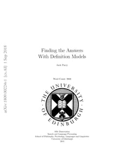 Finding the Answers with Definition Models