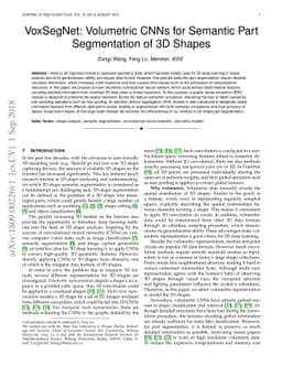 VoxSegNet: Volumetric CNNs for Semantic Part Segmentation of 3D Shapes