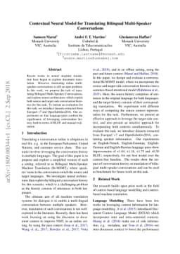 Contextual Neural Model for Translating Bilingual Multi-Speaker
  Conversations