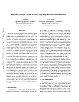 Natural Language Person Search Using Deep Reinforcement Learning