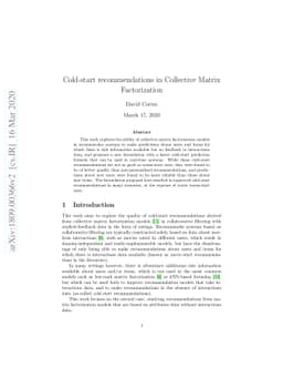 Cold-start recommendations in Collective Matrix Factorization