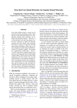 Zero-shot User Intent Detection via Capsule Neural Networks