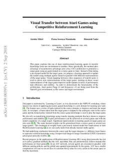 Visual Transfer between Atari Games using Competitive Reinforcement
  Learning