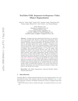 YouTube-VOS: Sequence-to-Sequence Video Object Segmentation
