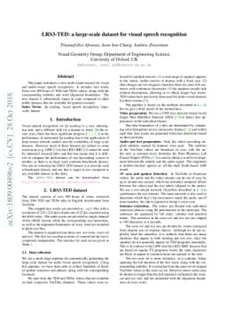 LRS3-TED: a large-scale dataset for visual speech recognition