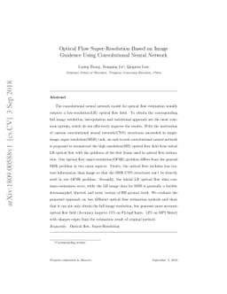 Optical Flow Super-Resolution Based on Image Guidence Using
  Convolutional Neural Network