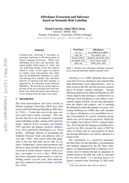 Affordance Extraction and Inference based on Semantic Role Labeling