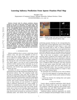 Learning Saliency Prediction From Sparse Fixation Pixel Map