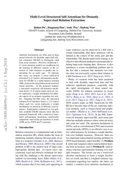 Multi-Level Structured Self-Attentions for Distantly Supervised Relation
  Extraction