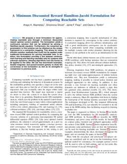 A Minimum Discounted Reward Hamilton-Jacobi Formulation for Computing
  Reachable Sets