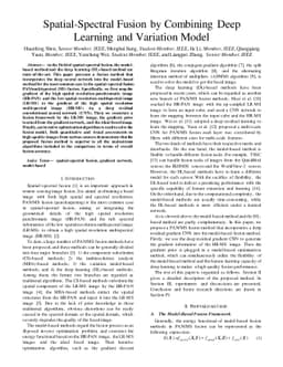 Spatial-Spectral Fusion by Combining Deep Learning and Variation Model