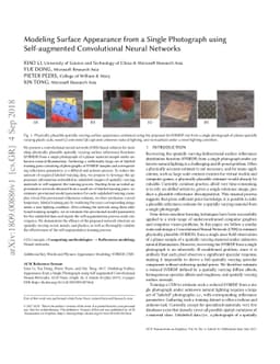 Modeling Surface Appearance from a Single Photograph using
  Self-augmented Convolutional Neural Networks