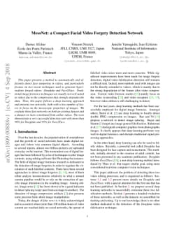 MesoNet: a Compact Facial Video Forgery Detection Network