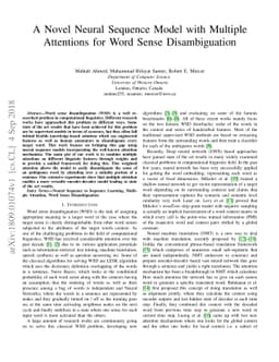 A Novel Neural Sequence Model with Multiple Attentions for Word Sense
  Disambiguation