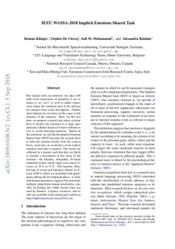 IEST: WASSA-2018 Implicit Emotions Shared Task